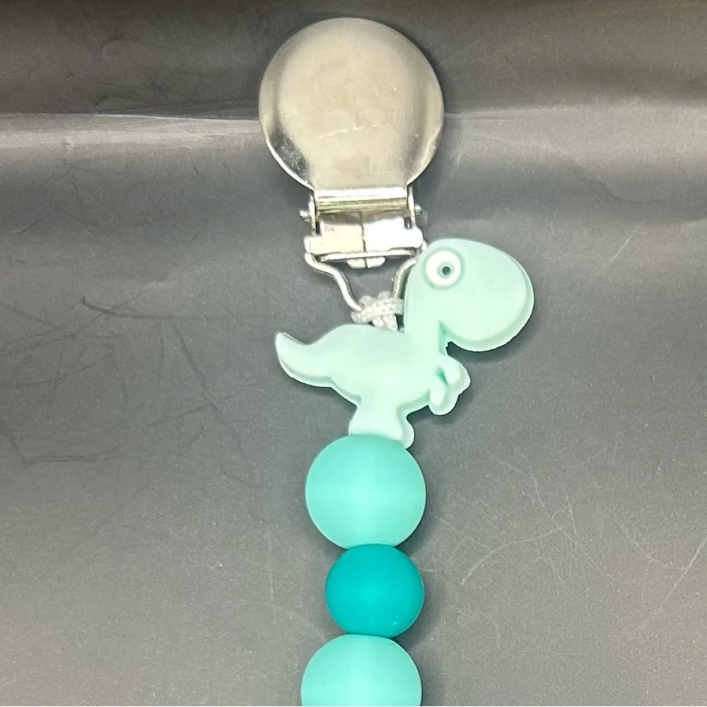Dinosaur silicone Pacifier Clips - qty 1